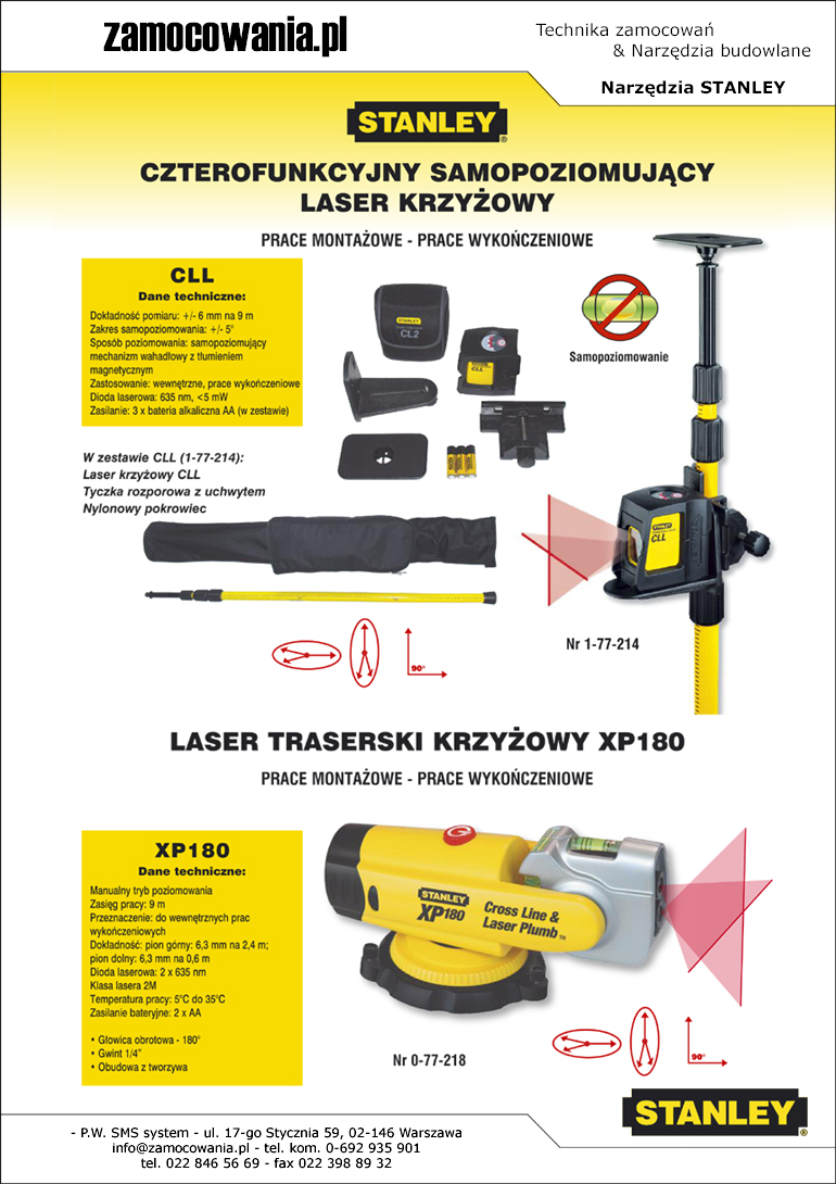 niwelatory laserowe STANLEY